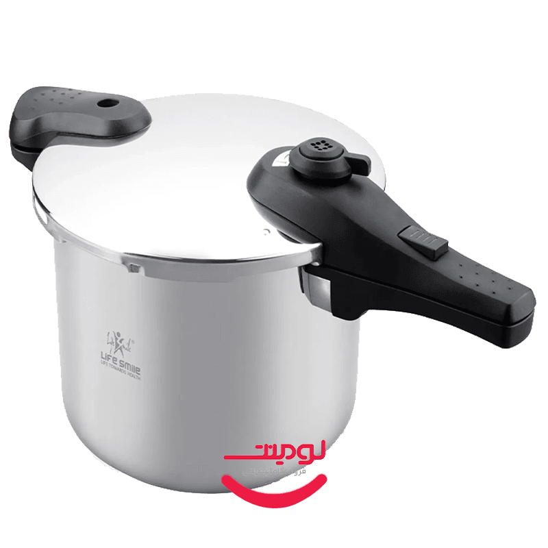 زودپز استیل لایف‌اسمایل مدل ZDS-2-10L ده لیتری با درب قفل دکمه‌ای، استیل 18/10 و پایه اندوکتیون