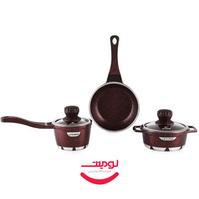 سرویس قابلمه مینی 5 پارچه نچسب لایف اسمایل مدل SPHM-S-NSET-BEIGE — تصویر ۴