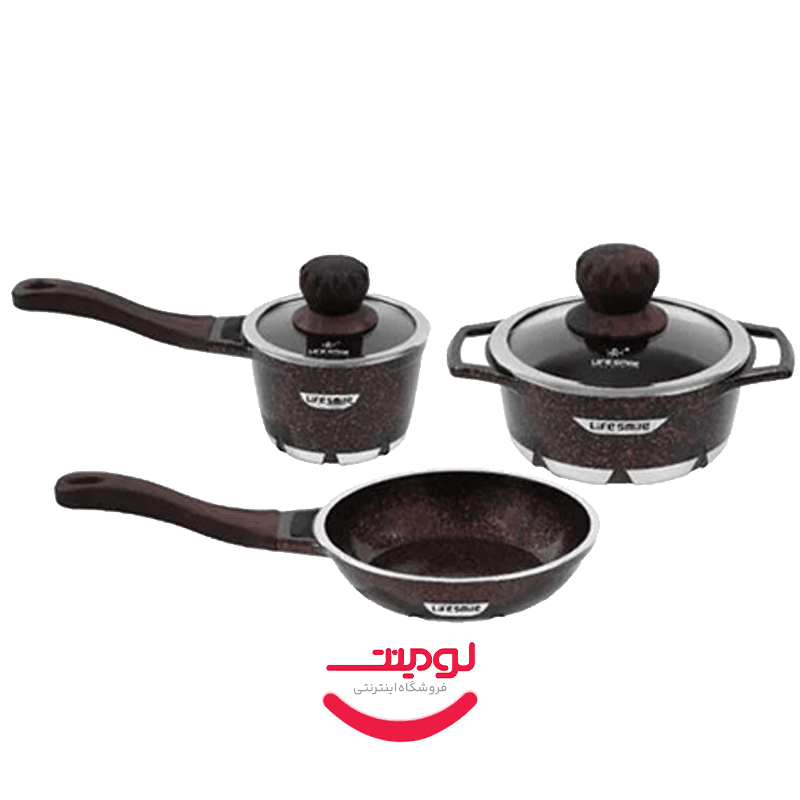 سرویس قابلمه مینی 5 پارچه نچسب لایف اسمایل مدل SPHM-S-NSET-BEIGE