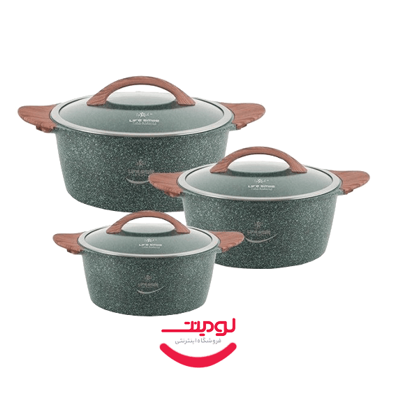 سرویس قابلمه 6 پارچه لایف اسمایل مدل LIFEP5-6-GREEN