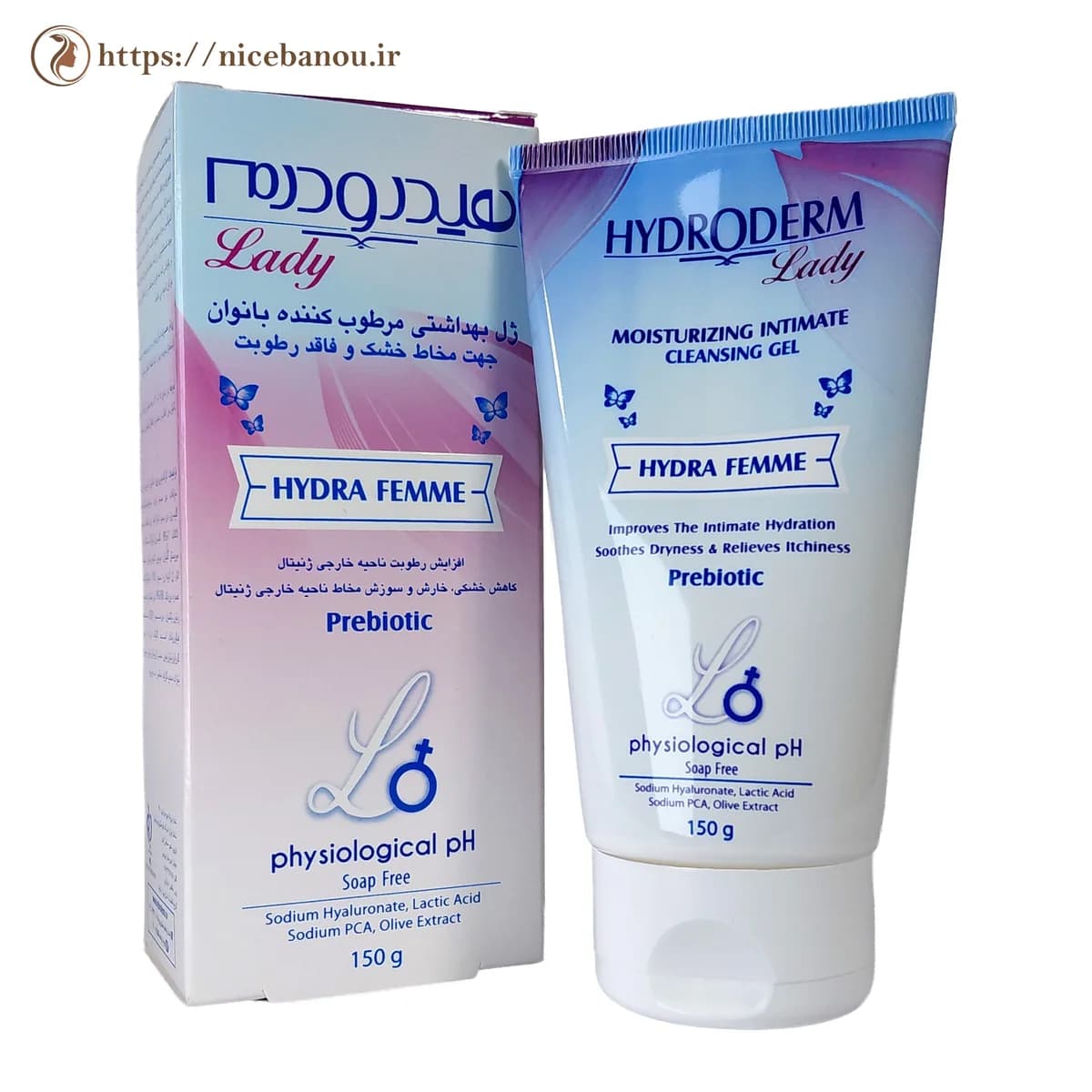 ژل بهداشتی مرطوب کننده بانوان هیدرودرم مدل Hydra Femme حجم ۱۵۰ میلی‌لیتر