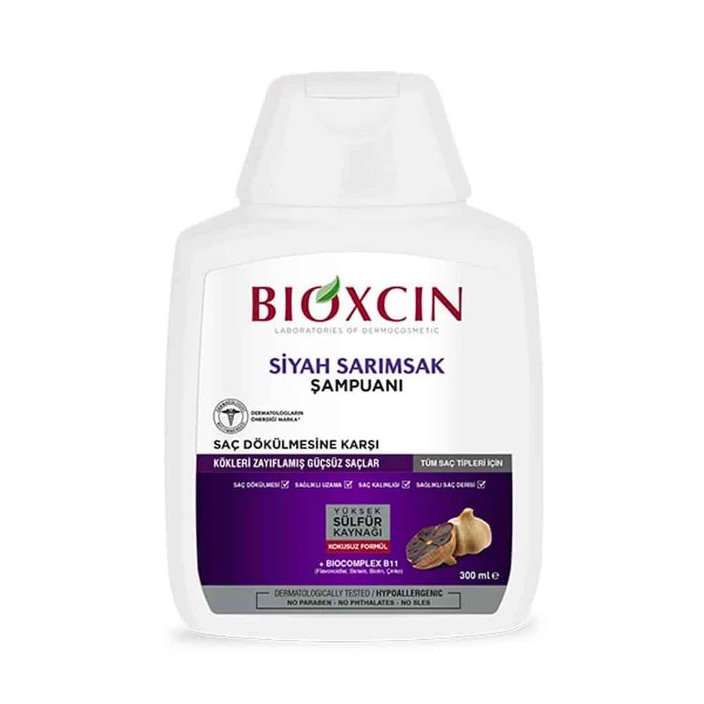 شامپو بیوکسین BIOXCIN مدل Black Garlic حاوی سیر سیاه حجم 300 میل