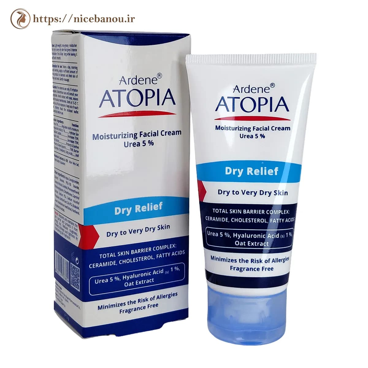 کرم مرطوب کننده قوی صورت آردن آتوپیا Dry Relief اوره ۵٪ ۵۰ میلیلیتر — تصویر ۲