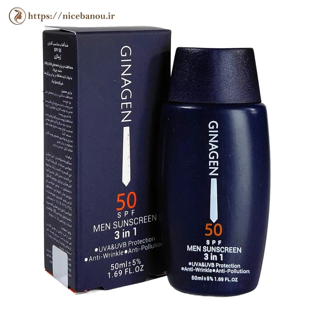 کرم ضد آفتاب مردانه ژیناژن مدل 3 در 1 SPF50 حجم 50 میلیلیتر — تصویر ۲