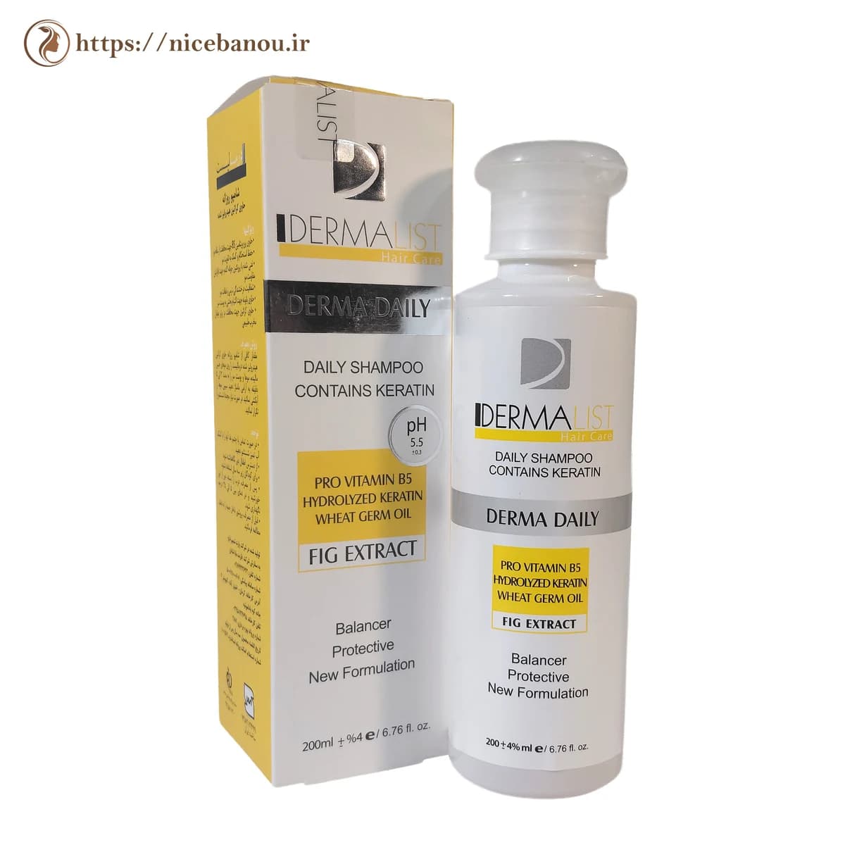 شامپو کراتینه روزانه درمالیست مدل Derma Daily حجم ۲۰۰ میلی‌لیتر