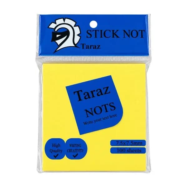 کاغذ یادداشت چسب دار تاراز مدل Stick Note سایز 75*75 میلیمتر - 100 برگ