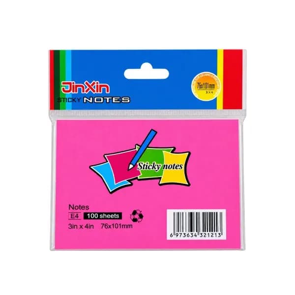 کاغذ یادداشت چسب دار جین‌زین (JinXin) 76*101 میلیمتر - 100 برگ
