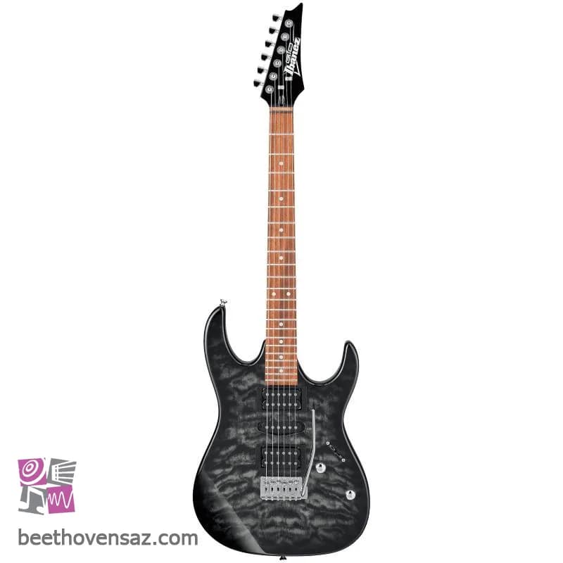گیتار الکتریک مدل IBANEZ GRX70QA – TRANSPARENT BLACK SUNBURST