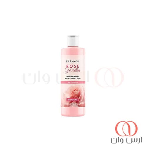 شامپو سر و بدن حباب دار فارماسی FARMASI مدل ۳ در ۱ Rose Garden حجم ۵۰۰ میل