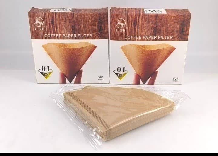 فیلتر v60قهوه ای جعبه ای 40 عددی سایز 01