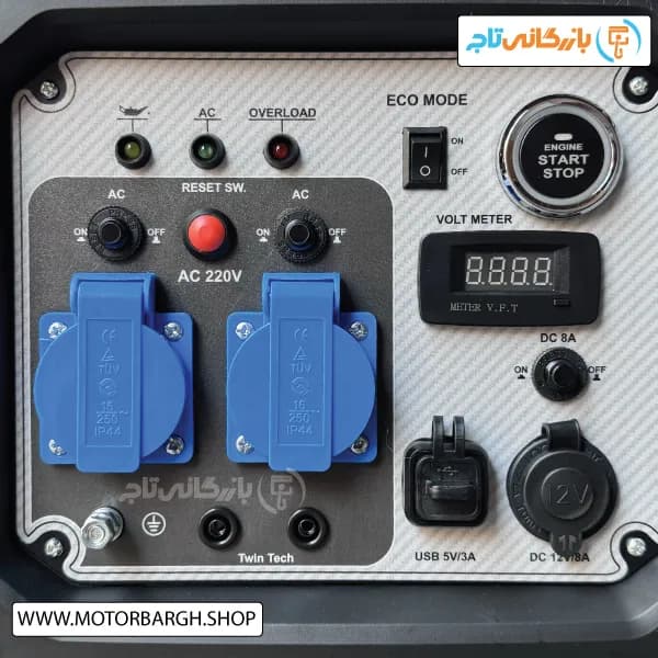 موتور برق بنزینی آگرو ۵.۵ کیلووات مدل AG6500ISER اینورتری سایلنت ریموت‌دار — تصویر ۱۰