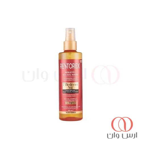 نرم‌کننده تغذیه‌کننده و ضد وز موی مایع رستورکس Restorex مدل ۷ روغن مغذی 200 میل