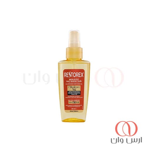 روغن مو نرم‌کننده و تقویت‌کننده مغذی رستورکس Restorex حاوی ۷ روغن گیاهی 80 میل