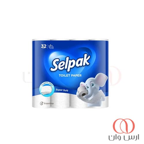 دستمال کاغذی رولی توالت سلپک selpak سه لایه 32 عددی