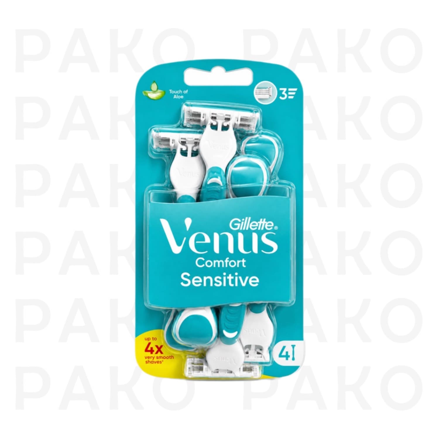 خودتراش ژیلت ونوس 3 تیغ سری COMFORT SENSITIVE بسته 4 عددی — تصویر ۵