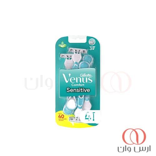 خودتراش ژیلت ونوس 3 تیغ سری COMFORT SENSITIVE بسته 4 عددی