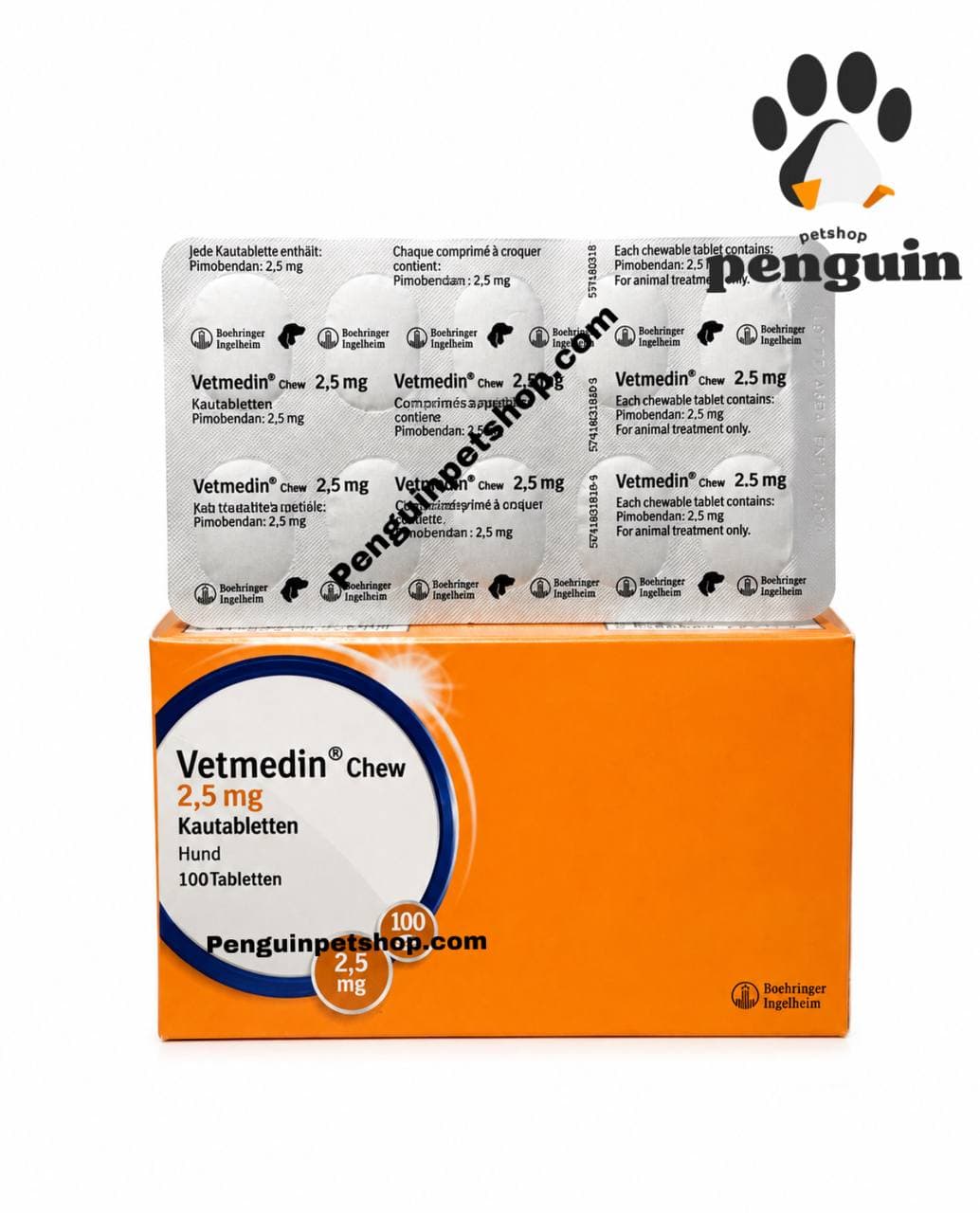 قرص مکمل قلب سگ و گربه وتمدین آلمان vetmedin 2.5mg ورق 10 عددی