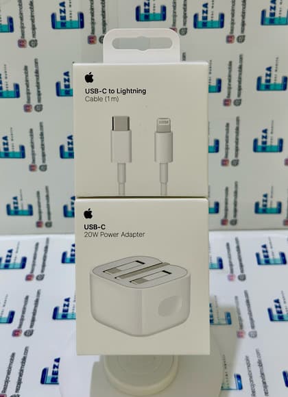 شارژر اپل 20 وات سه پین با کابل اصل Adaptor iphone 20w Original
