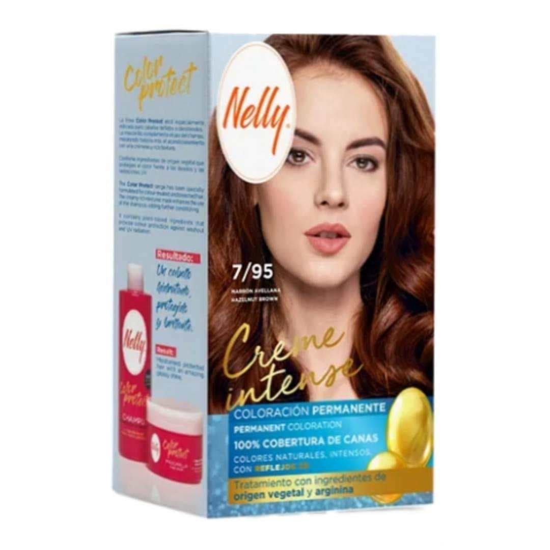 کیت رنگ مو نلی NELLY مدل Creme Intense شماره 7/95 رنگ قهوه‌ای فندقی — تصویر ۲