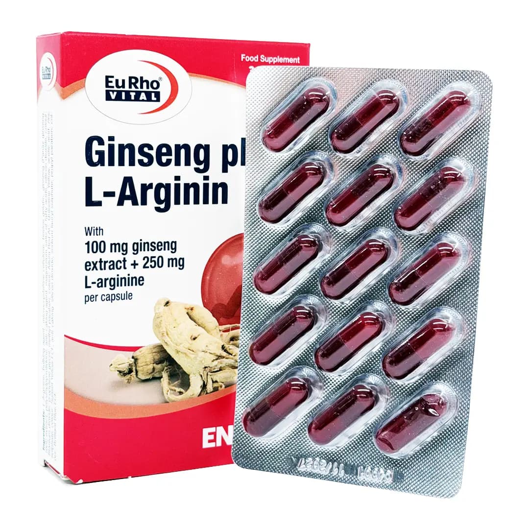 کپسول جینسینگ پلاس ال آرژنین یوروویتال/ Ginseng Plus L-Arginine — تصویر ۳