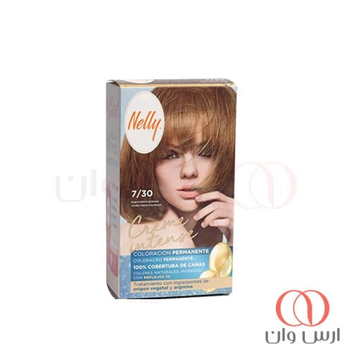 کیت رنگ مو نلی NELLY مدل Creme Intense شماره 7/30 رنگ بلوند طلایی متوسط