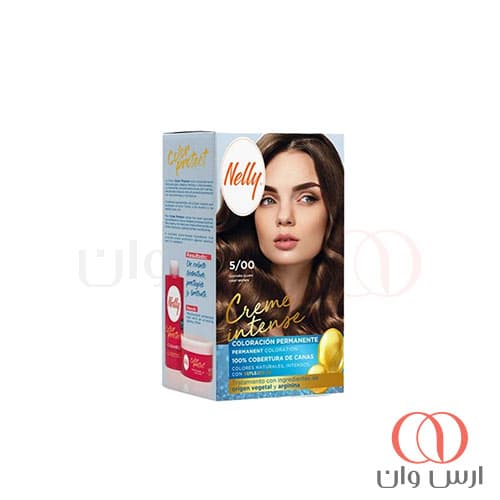 کیت رنگ مو نلی NELLY مدل Creme Intense شماره 5/00 رنگ قهوه ای روشن