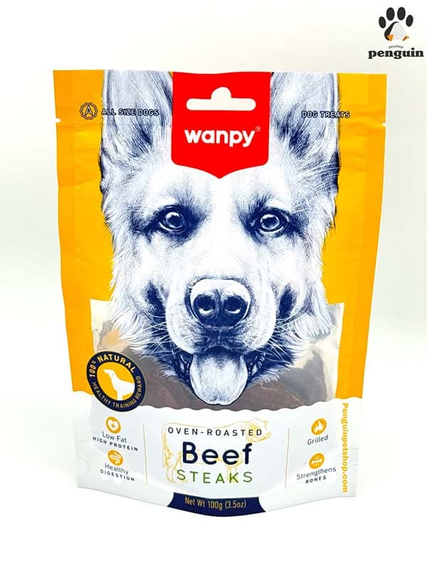 تشویقی سگ ونپی Beef Steaks طعم گوشت گاو وزن 100 گرم