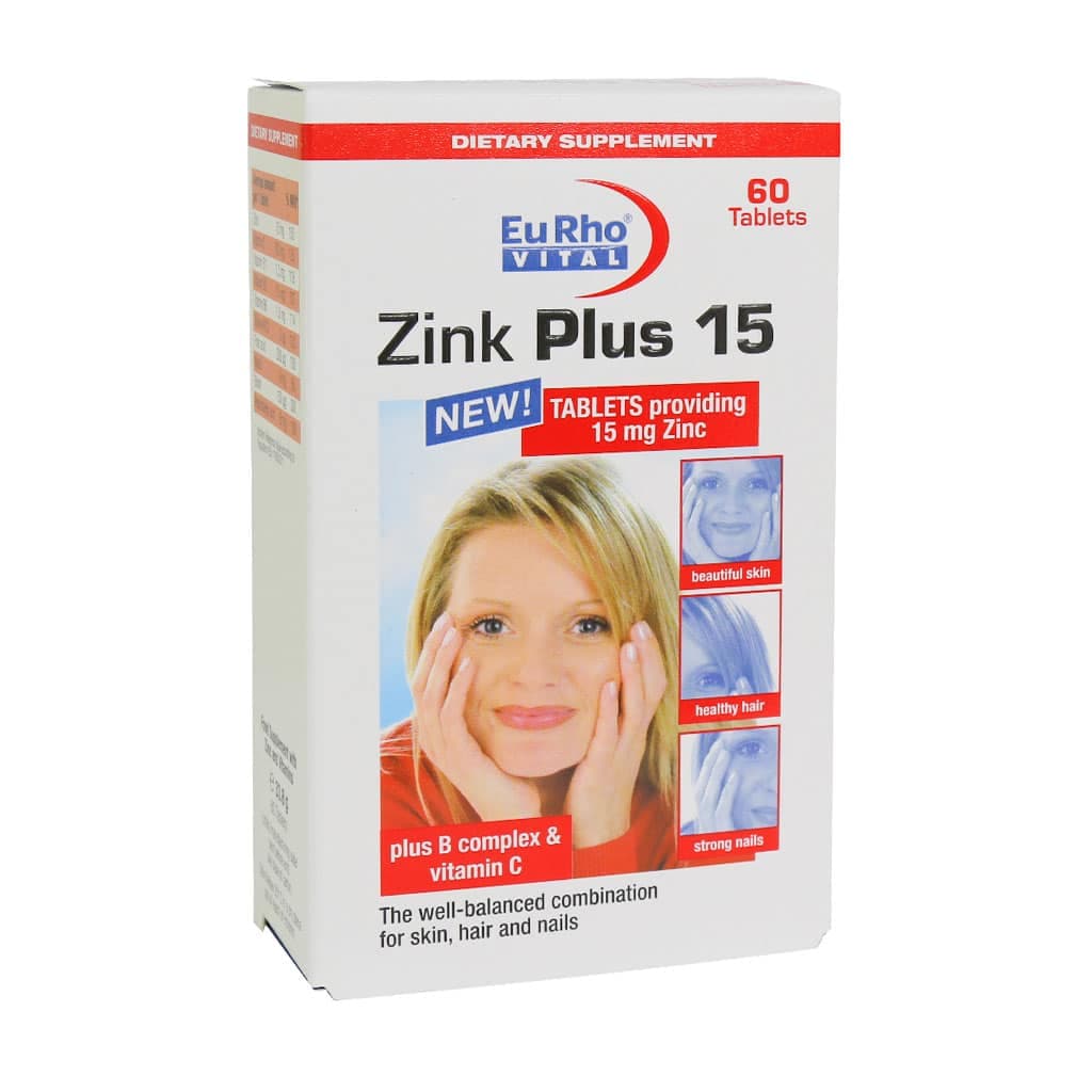 قرص زینک پلاس یوروویتال ۶۰ عدد/ Eurho Vital Zink Plus 15 mg 60 Tabs