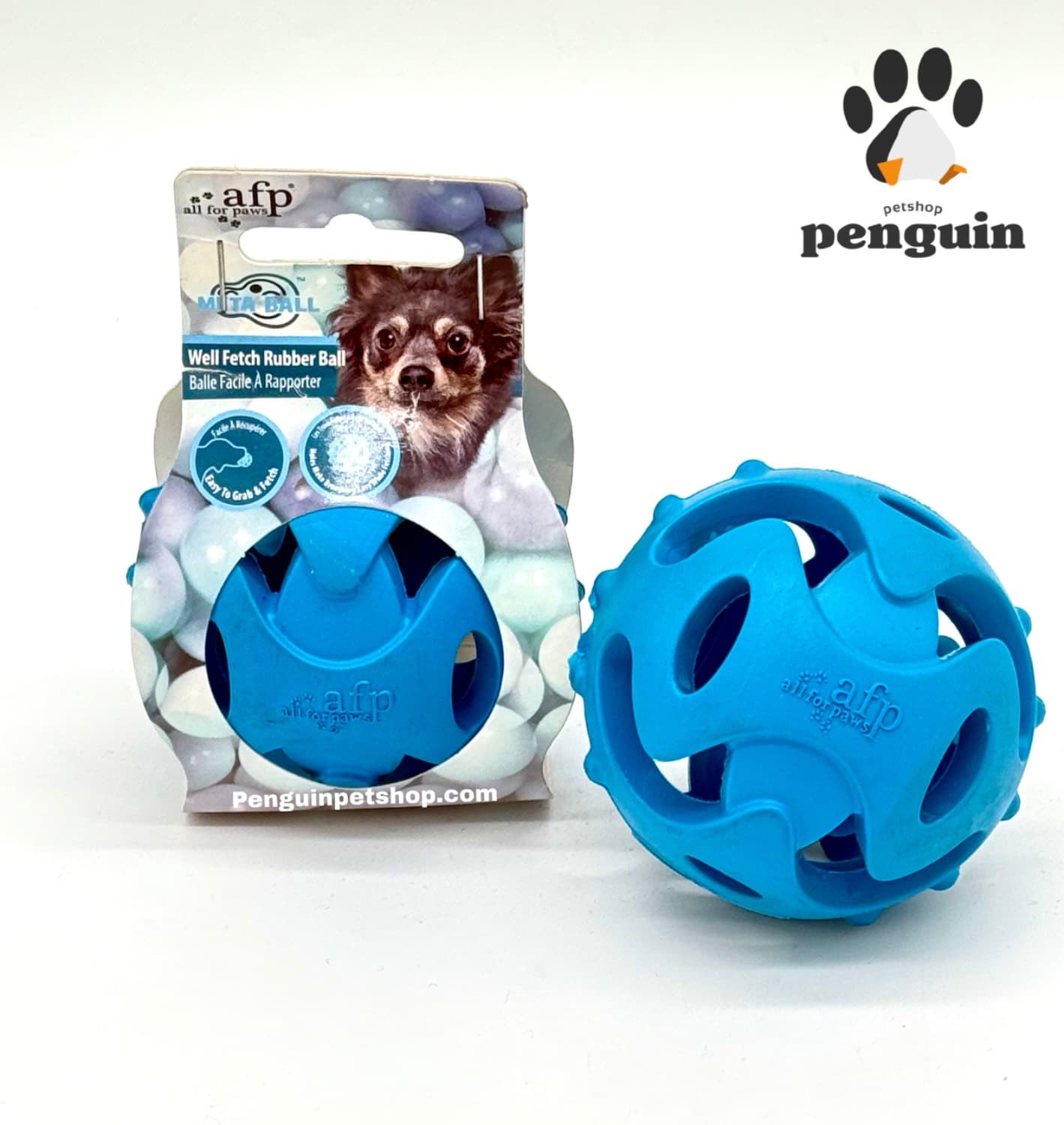 اسباب بازی سگ توپ مخزن دار ای اف پی Well fetch rubber ball