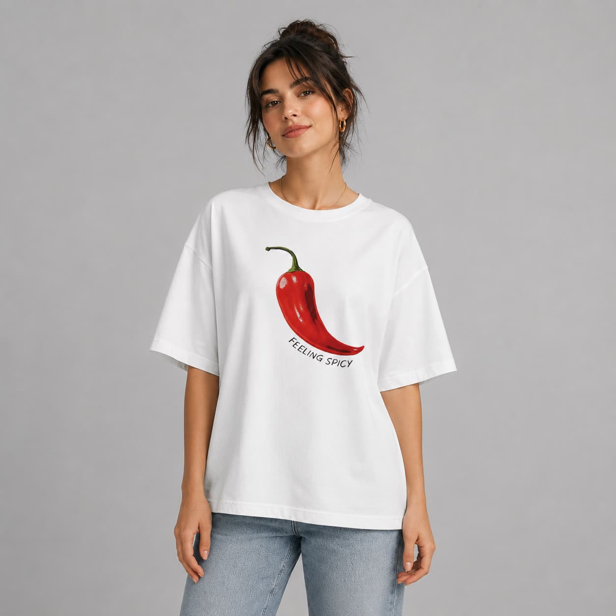 تیشرت باکسی طرح فلفل کد B1011
