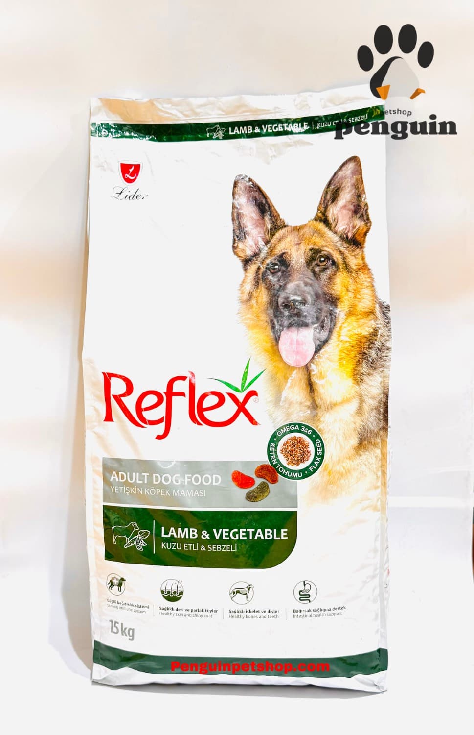 غذای خشک مولتی کالر سگ رفلکسReflex multicolor adult dog food طعم برنج و سبزیجات و بره وزن 15کیلوگرم
