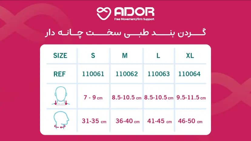 گردن بند طبی سخت چانه دار آدور — تصویر ۸