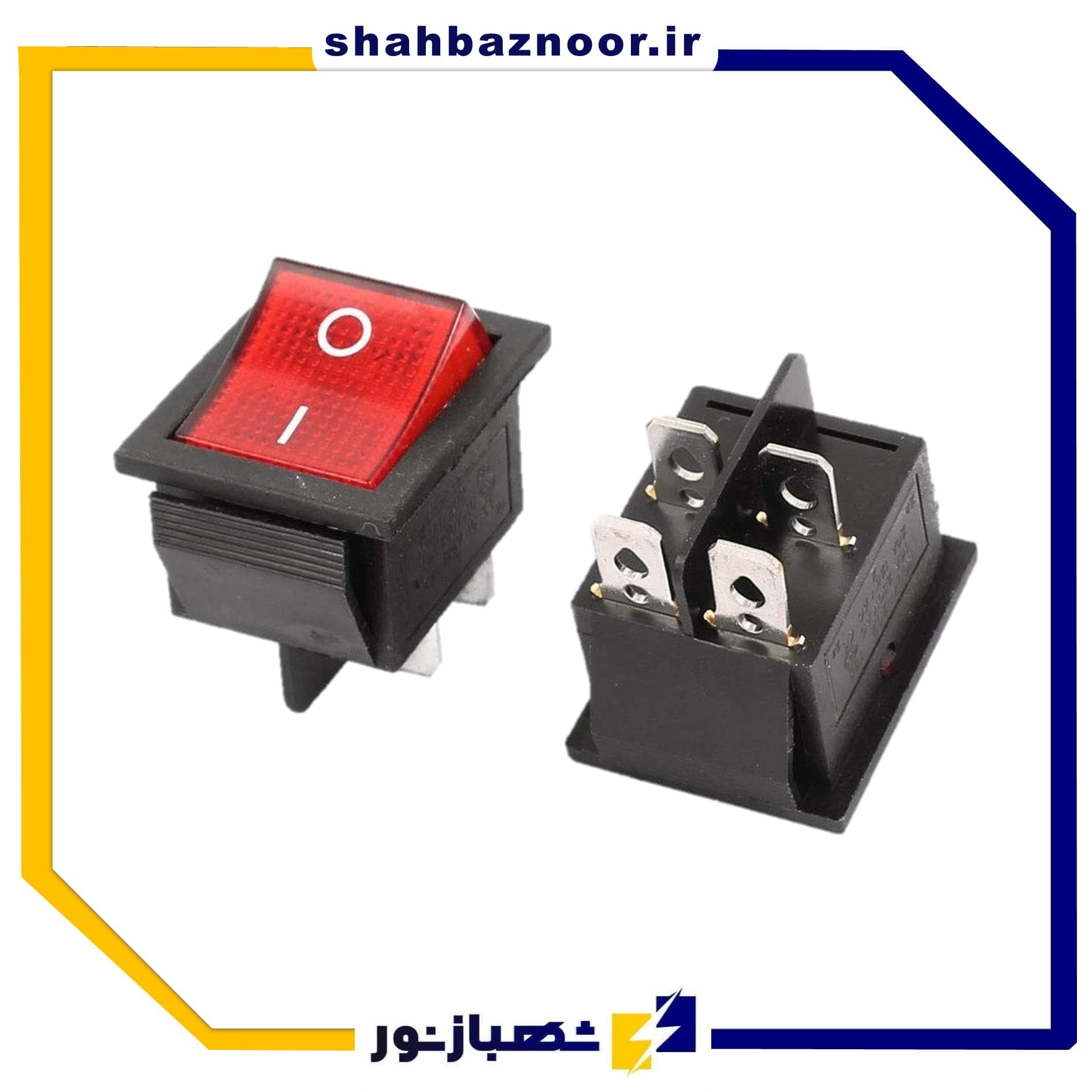 کلید راکر بزرگ چراغدار 4 پین دو حالته کد 69