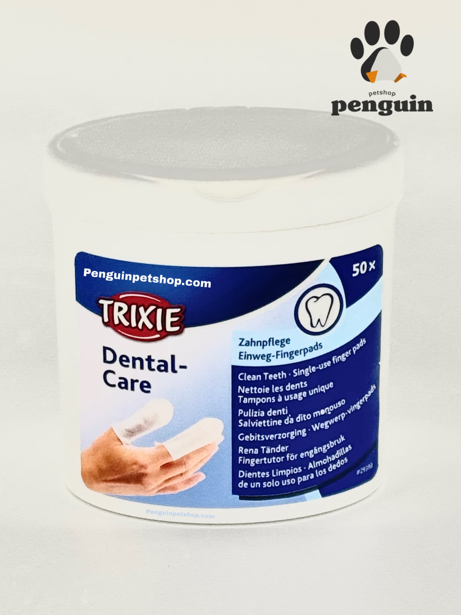 پد انگشتی دندان سگ و گربه تریکسی Dental Care بسته 50 عددی