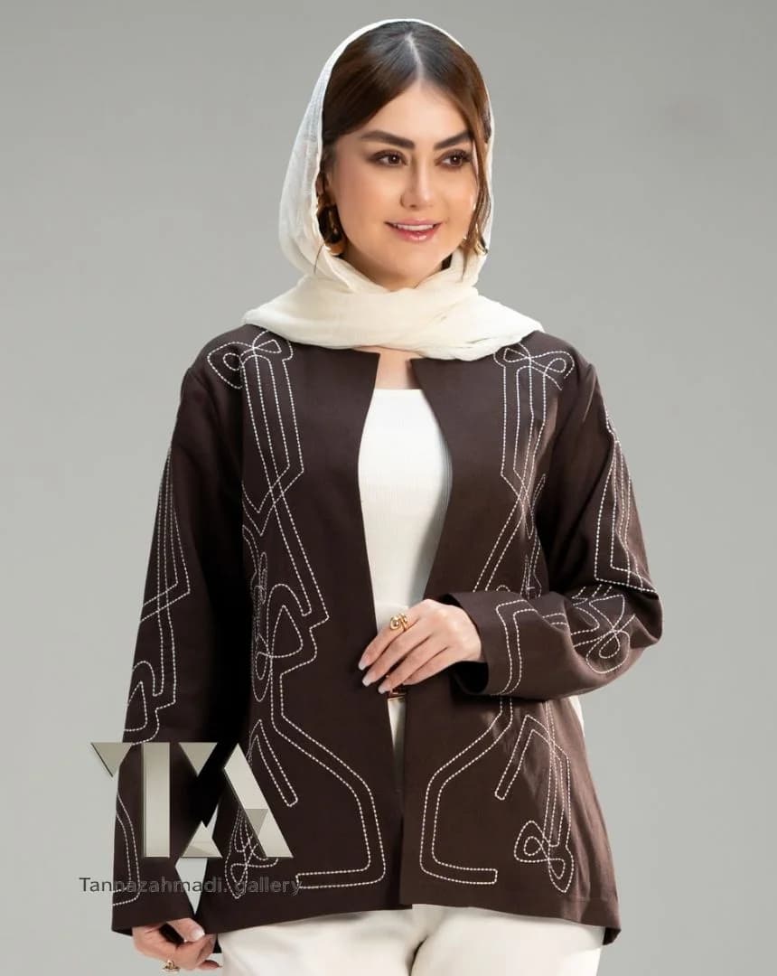کت کوک دوزی پاپیون رنگ موکا از کالکشن تابستان ۱۴۰۵