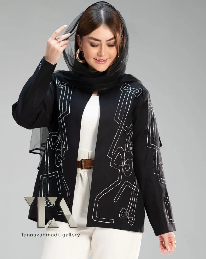 کت کوک دوزی پاپیون رنگ مشکی از کالکشن تابستان ۱۴۰۵