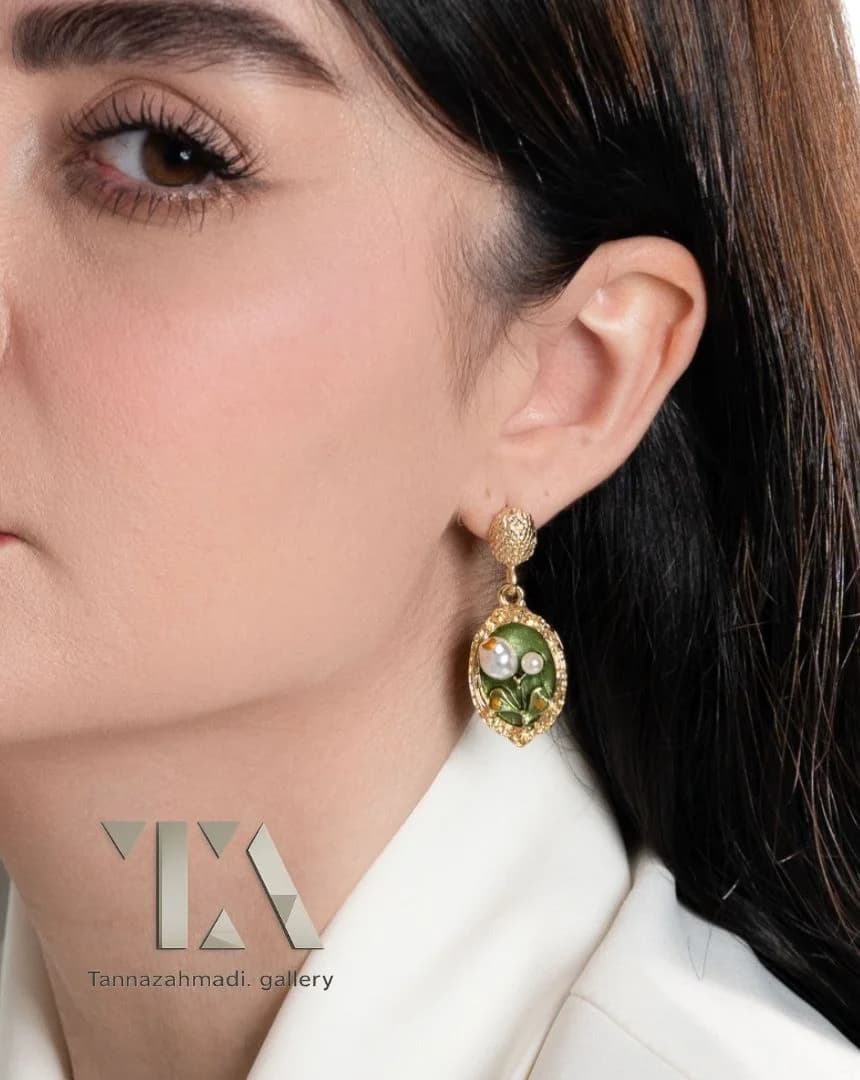 گوشواره آویز سرامیکی نازلی