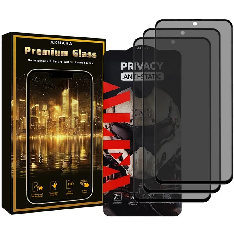 محافظ صفحه نمایش حریم شخصی آکوآرا مدل Premium P3 مناسب برای گوشی موبایل شیائومی Redmi Note 9S/9 Pro / Note 9 Pro Max / Note 10 Pro Max / Note 11 Pro / mi 11T / Mi 10T Lite / Poc