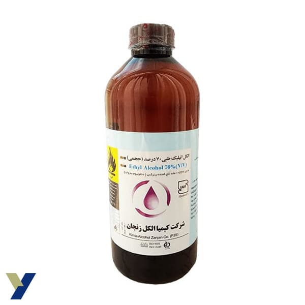الکل اتیلیک طبی 70 درصد کیمیا الکل زنجان حجم 1 لیتر