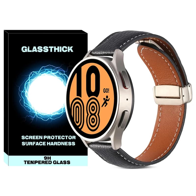 بند گلستیک مدل Mag Leather GL مناسب برای ساعت هوشمند سامسونگ Galaxy Watch 4 40mm / Watch 4 Classic 46mm / Watch 5 40mm / Watch 5 Pro 45mm / Watch 6 40mm / Watch 6 Classic 47mm — تصویر ۲