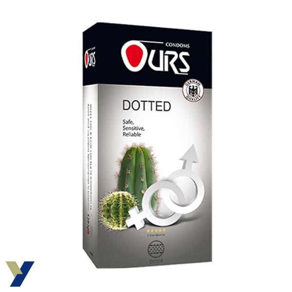 کاندوم خاردار اورز OURS مدل DOTTED بسته 12 عددی