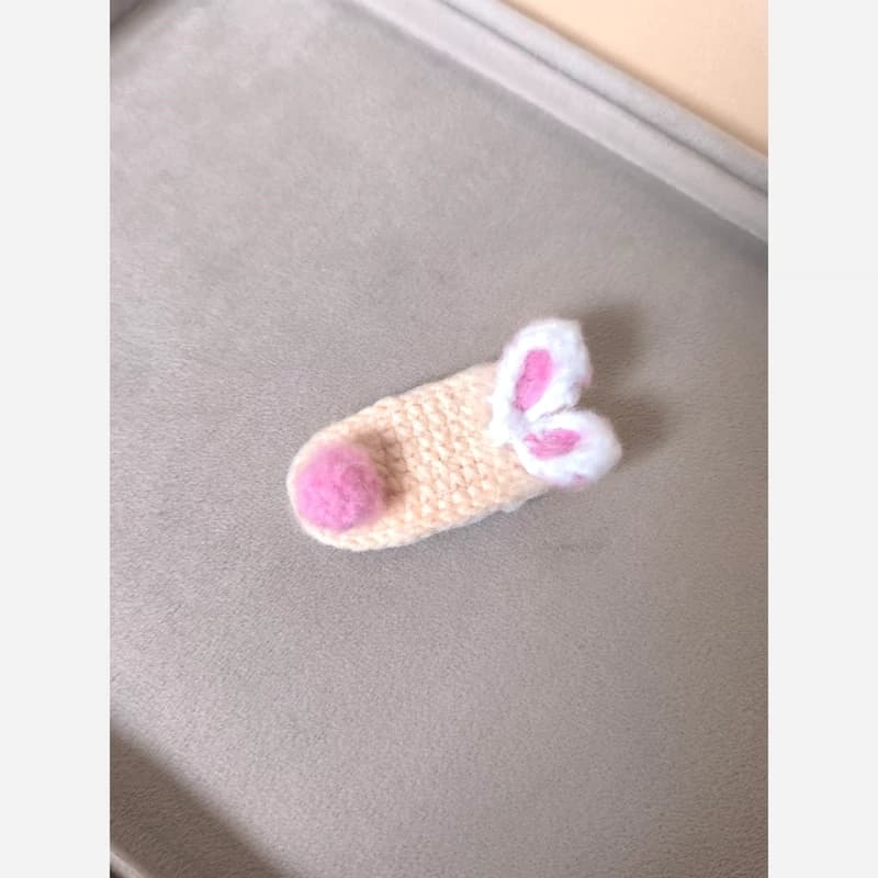 گیره مو بافتنی خرگوش صورتی