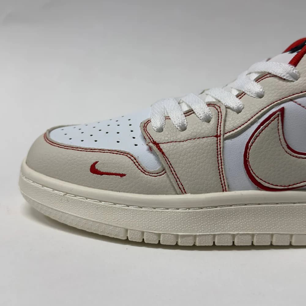 کتونی مردانه نایکی ایر جردن ۱ لو استوسی سفید قرمز | Nike Air Jordan 1 Low Stussy White Red — تصویر ۳