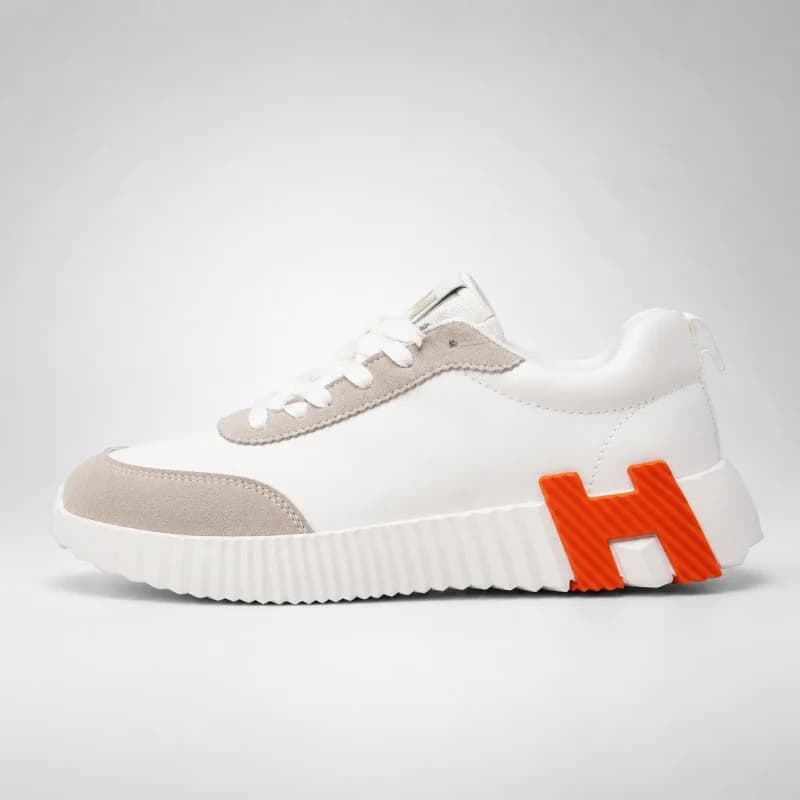 کتونی زنانه هرمس سفید نارنجی | Hermes Bouncing White Orange
