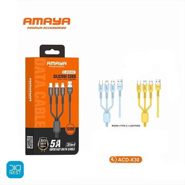 کابل شارژ 3 در 1 (چند سر) آمایا مدل Amaya ACD-X30 — تصویر ۴