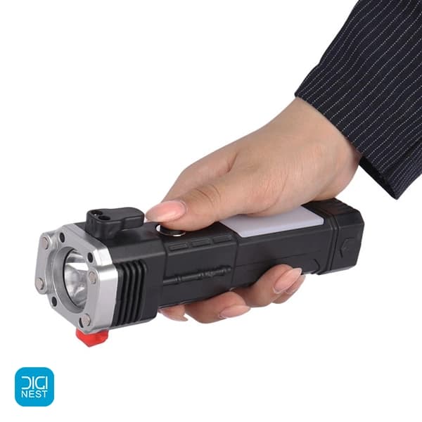 چراغ قوه شارژی پلیسی چندکاره شیشه شکن Electric Torch 3W — تصویر ۳
