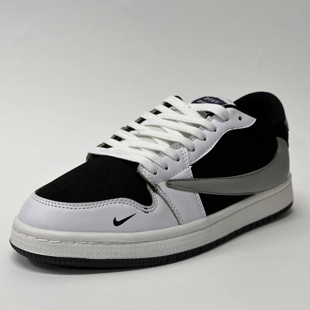 کتونی مردانه نایک ایر جردن 1 لو تراویس اسکات دیور مشکی سفید | Travis Scott x Air Jordan 1 Low Dior Black White — تصویر ۴