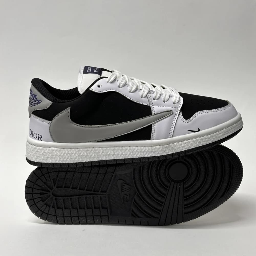 کتونی مردانه نایک ایر جردن 1 لو تراویس اسکات دیور مشکی سفید | Travis Scott x Air Jordan 1 Low Dior Black White — تصویر ۵