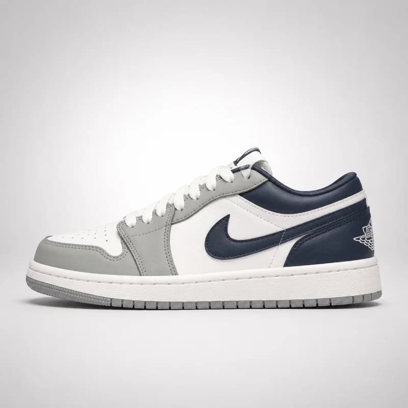 کتونی نایک ایر جردن 1 لو طوسی سرمه‌ای | Air Jordan 1 Low Grey Navy