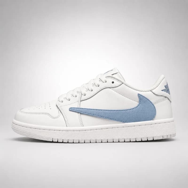 کتونی نایک ایر جردن 1 لو تراویس اسکات آبی آسمانی | Travis Scott x Air Jordan 1 Low University Blue — تصویر ۲